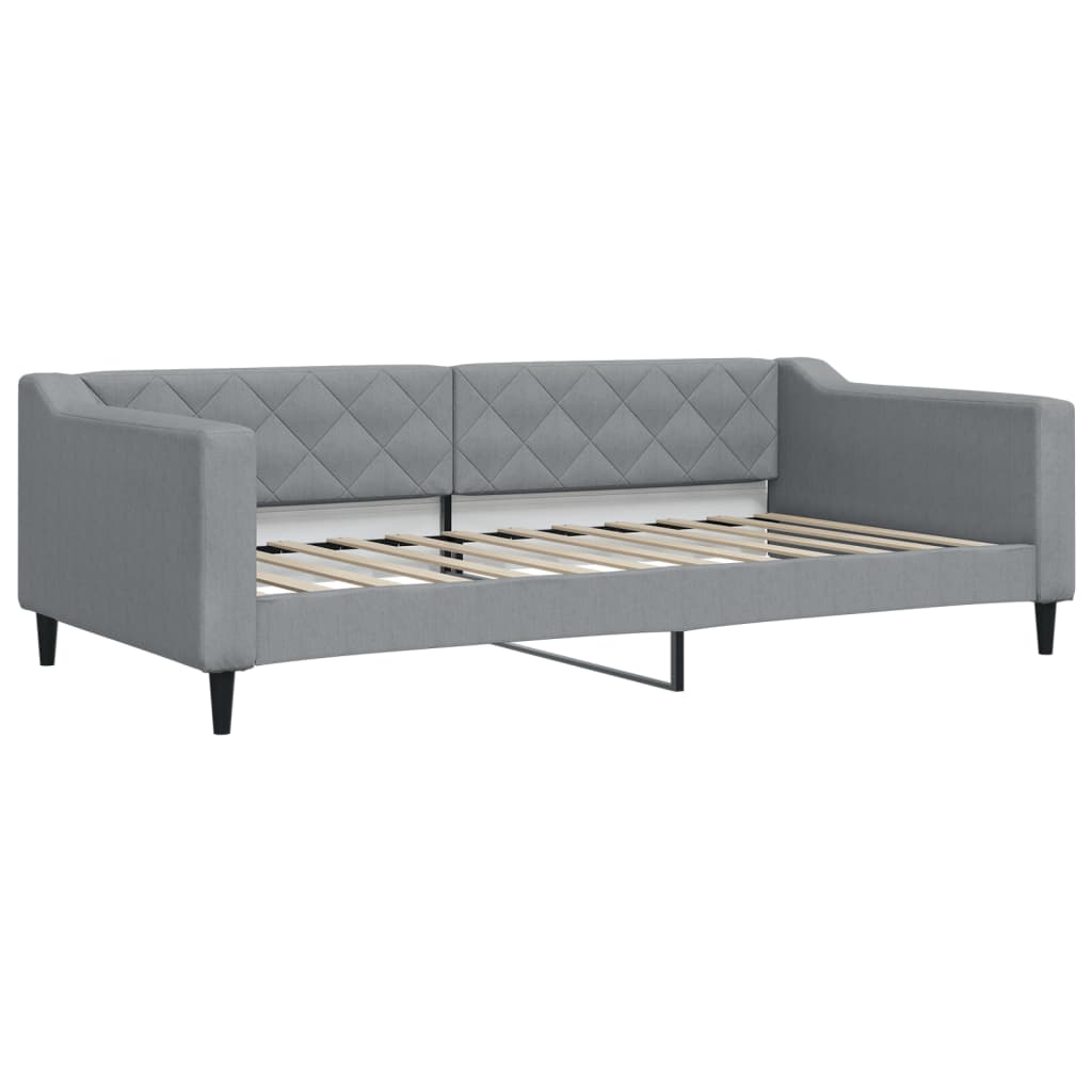 Letto da Giorno Grigio Chiaro 100x200 cm in Tessuto - homemem39