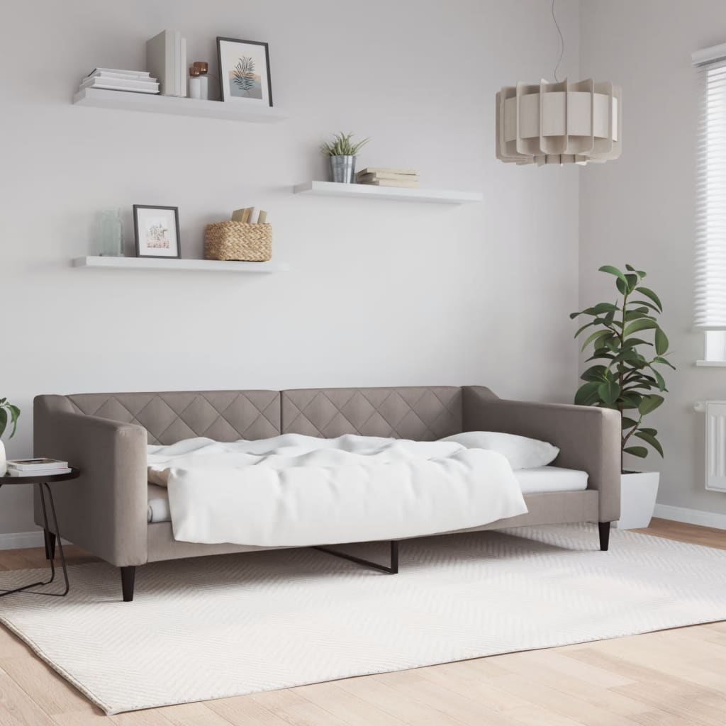 Letto da Giorno Tortora 100x200 cm in Tessuto | homemem39