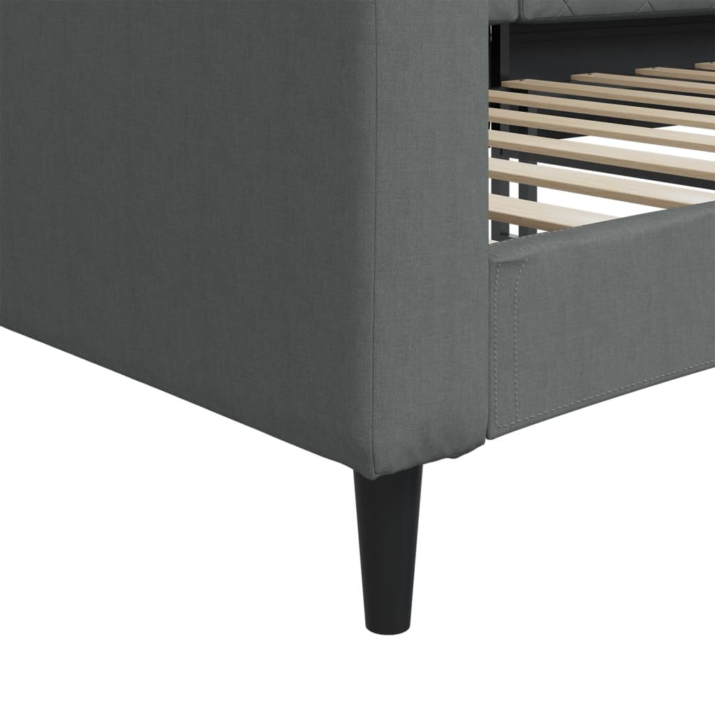 Letto da Giorno Grigio Scuro 90x190 cm in Tessuto