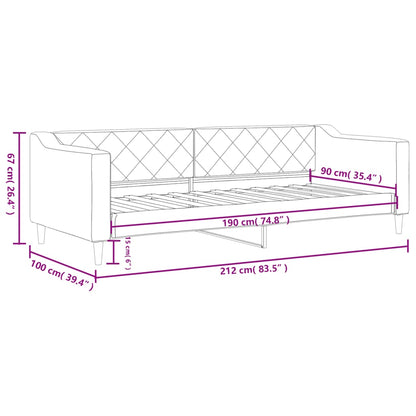 Letto da Giorno Grigio Scuro 90x190 cm in Tessuto