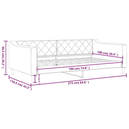 Letto da Giorno Grigio Scuro 100x190 cm in Tessuto | homemem39