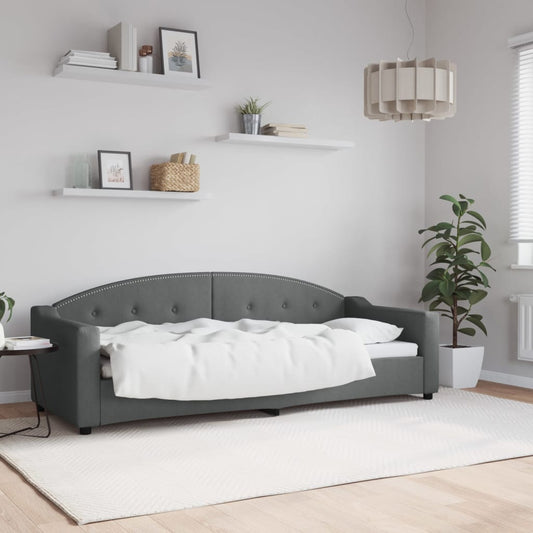 Letto da Giorno Grigio Scuro 80x200 cm in Tessuto - homemem39