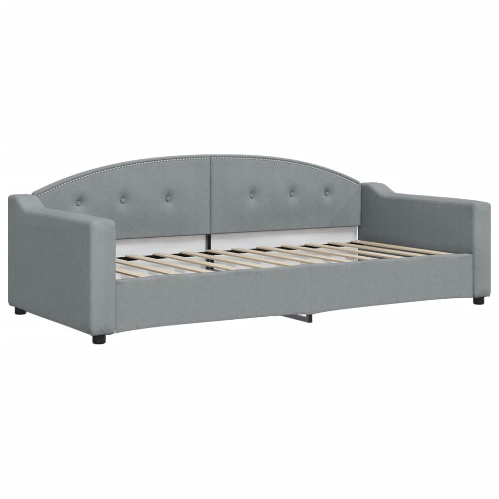 Letto da Giorno Grigio Chiaro 90x200 cm in Tessuto - homemem39