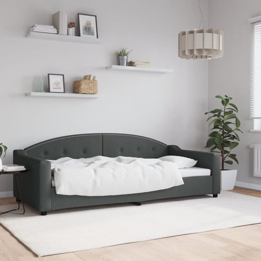 Letto da Giorno Grigio 90x200 cm in Tessuto - homemem39