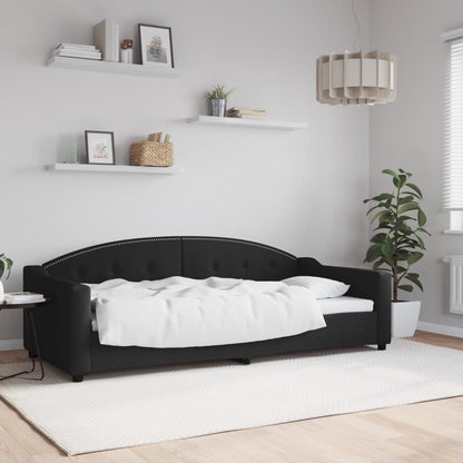 Letto da Giorno Nero 90x200 cm in Tessuto - homemem39