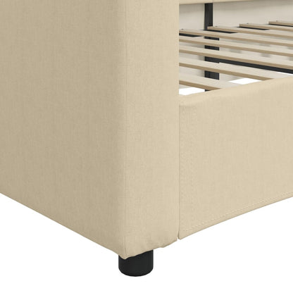 Letto da Giorno Crema 90x200 cm in Tessuto | homemem39