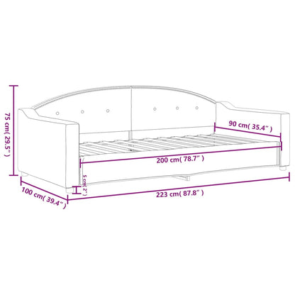 Letto da Giorno Crema 90x200 cm in Tessuto | homemem39