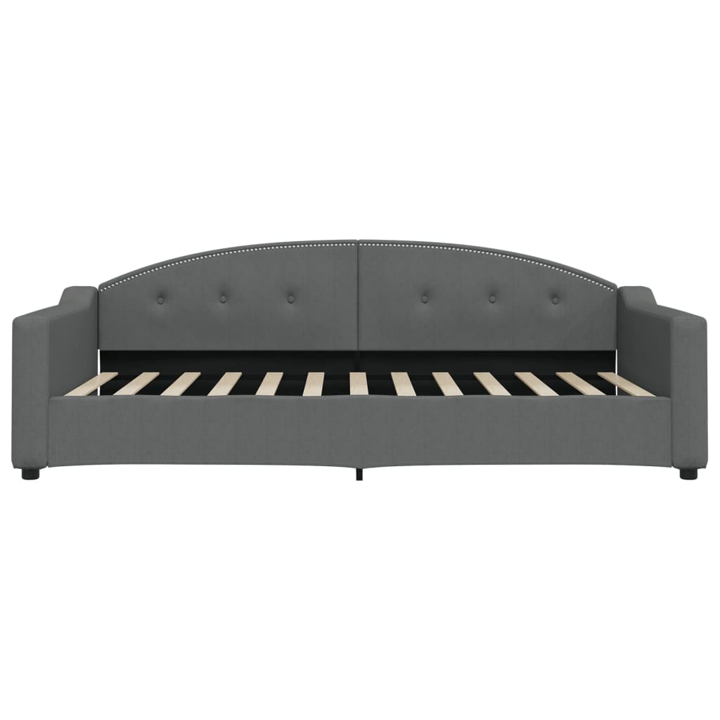 Letto da Giorno Grigio Scuro 100x200 cm in Tessuto