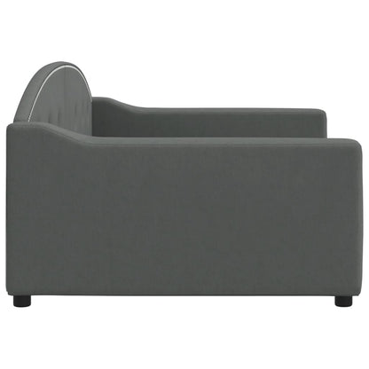 Letto da Giorno Grigio Scuro 100x200 cm in Tessuto