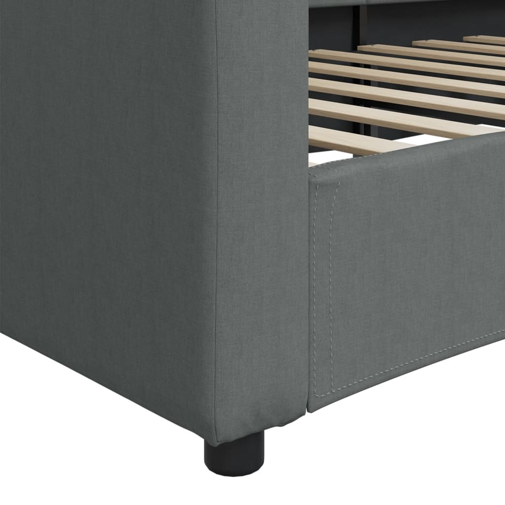 Letto da Giorno Grigio Scuro 100x200 cm in Tessuto - homemem39