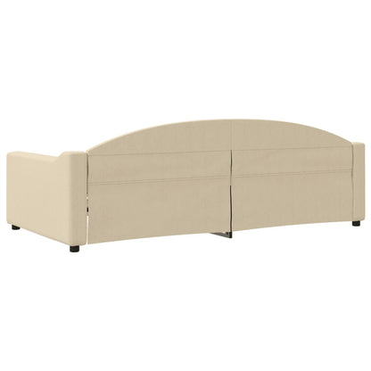 Letto da Giorno Crema 100x200 cm in Tessuto - homemem39