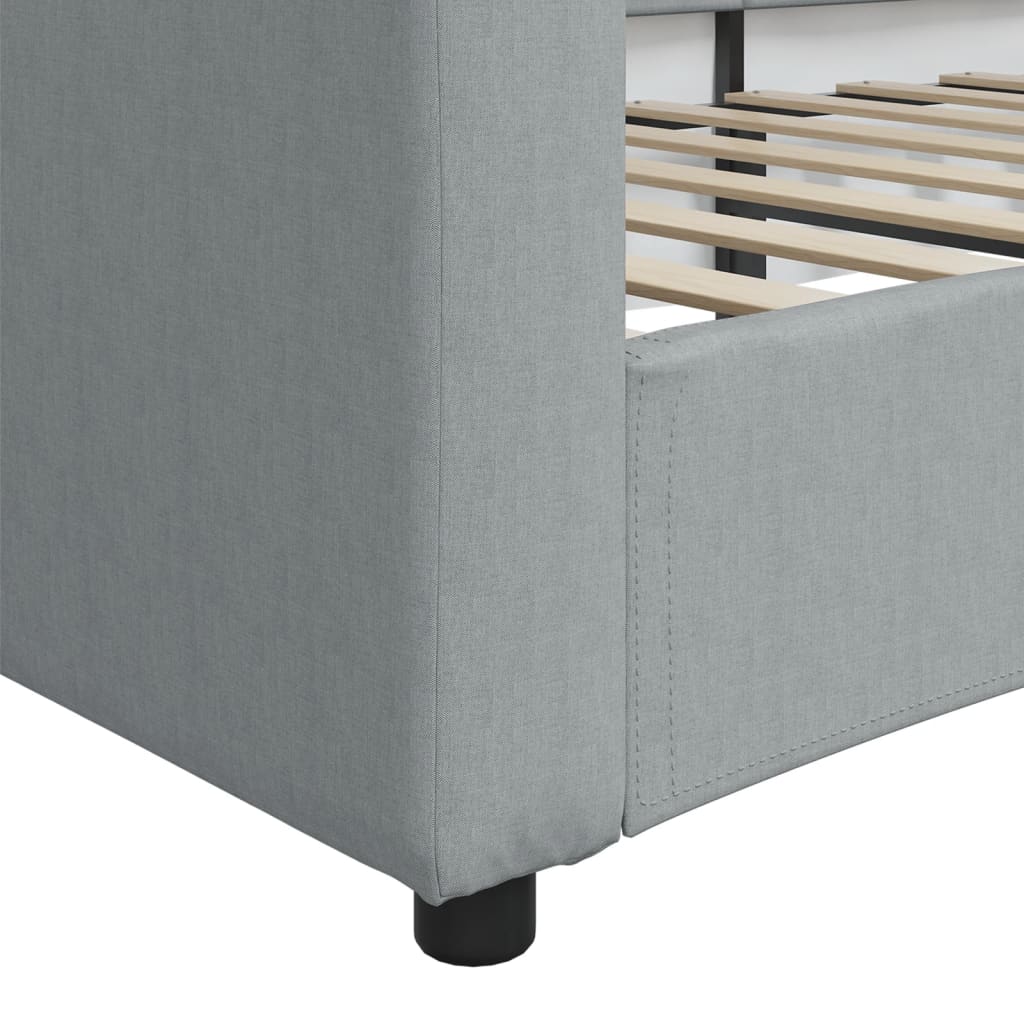 Letto da Giorno Grigio Chiaro 90x190 cm in Tessuto | homemem39