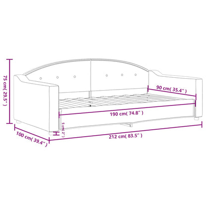 Letto da Giorno Grigio Chiaro 90x190 cm in Tessuto | homemem39