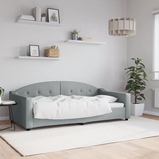 Letto da Giorno Grigio Chiaro 90x190 cm in Tessuto | homemem39