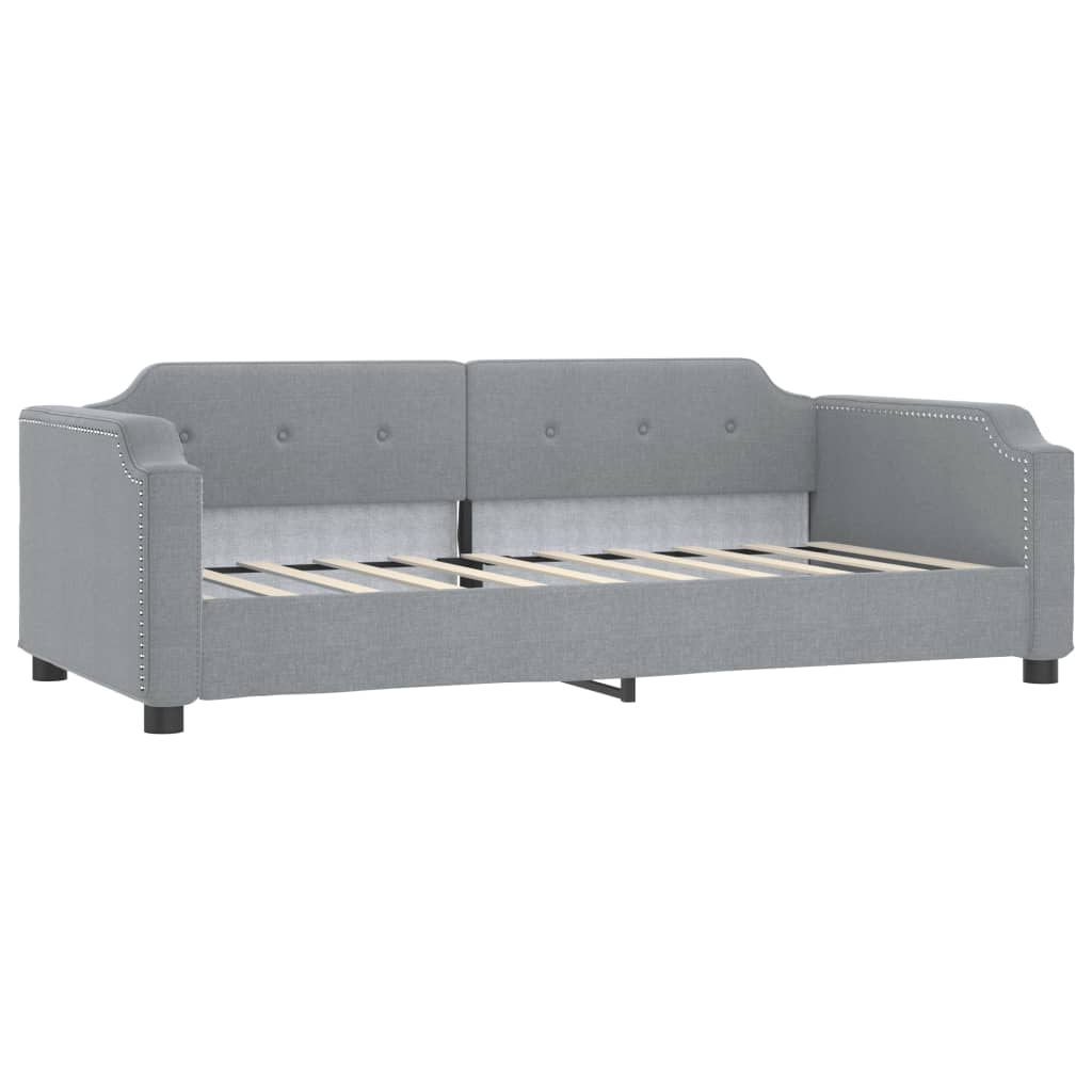 Letto da Giorno Grigio Chiaro 100x200 cm in Tessuto - homemem39