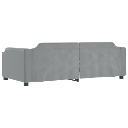 Letto da Giorno Grigio Chiaro 100x190 cm in Tessuto | homemem39