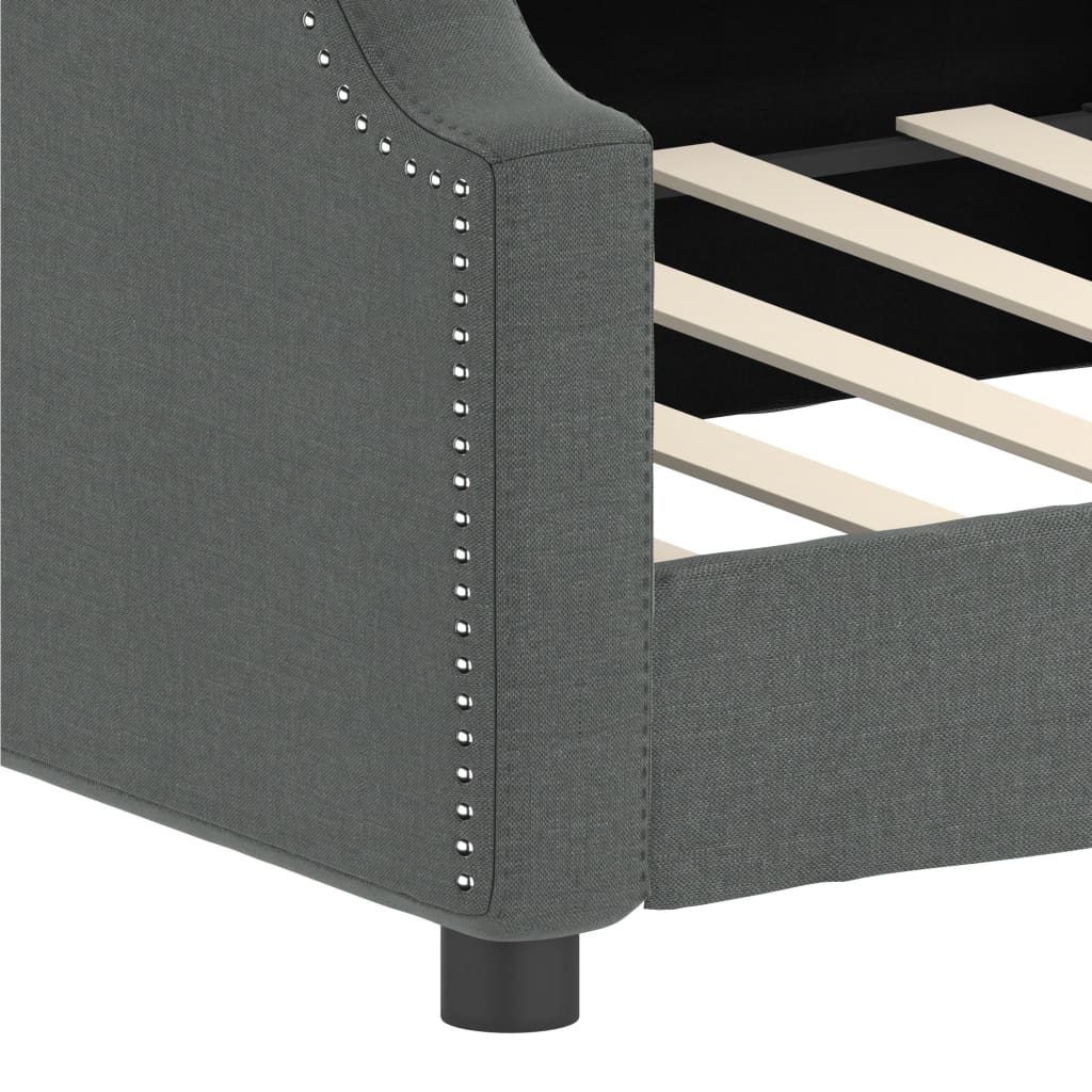 Letto da Giorno Grigio Scuro 100x190 cm in Tessuto | homemem39