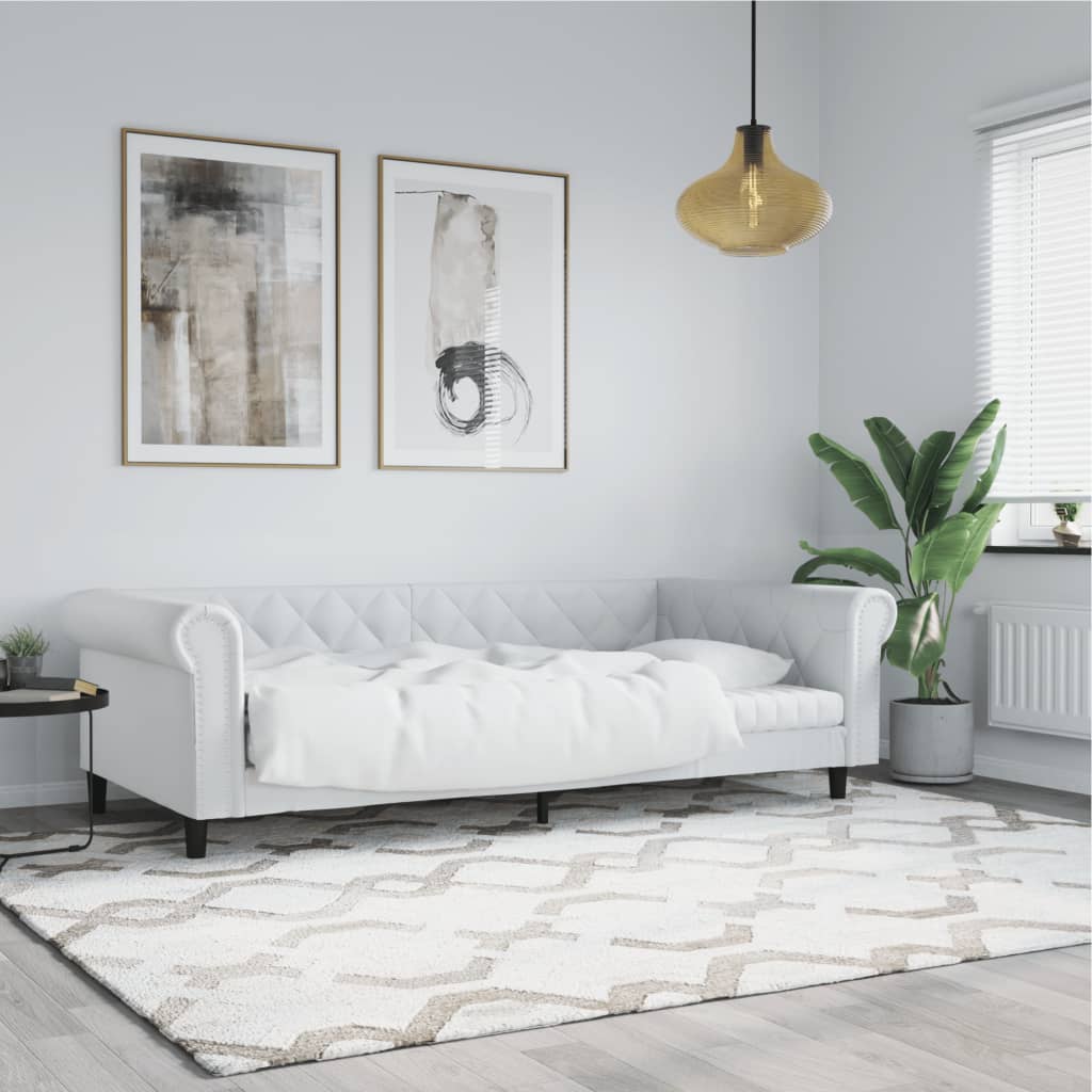 Letto da Giorno Bianco 80x200 cm in Similpelle - homemem39