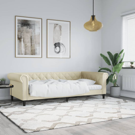 Letto da Giorno Crema 90x200 cm in Similpelle - homemem39