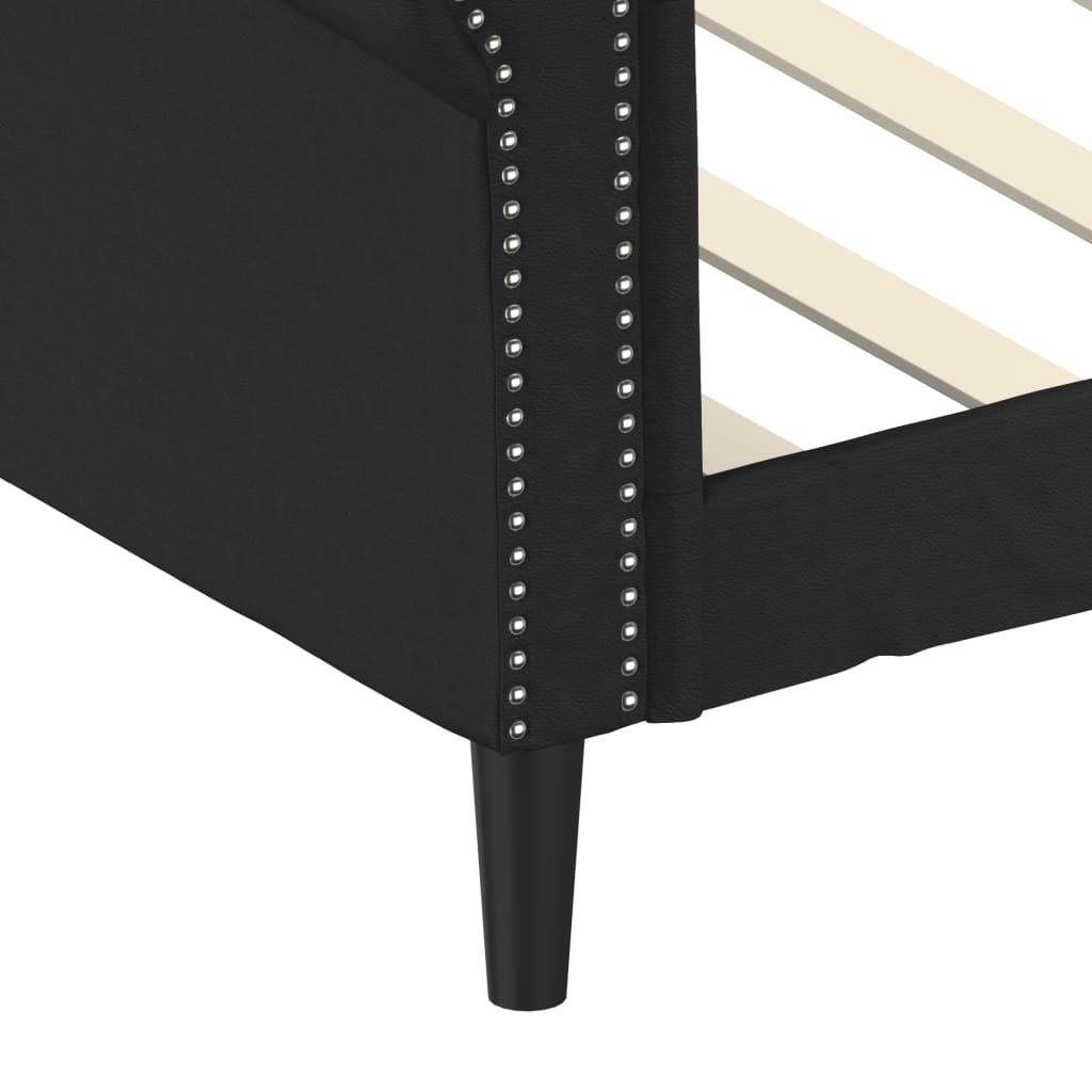 Letto da Giorno Nero 90x190 cm in Similpelle