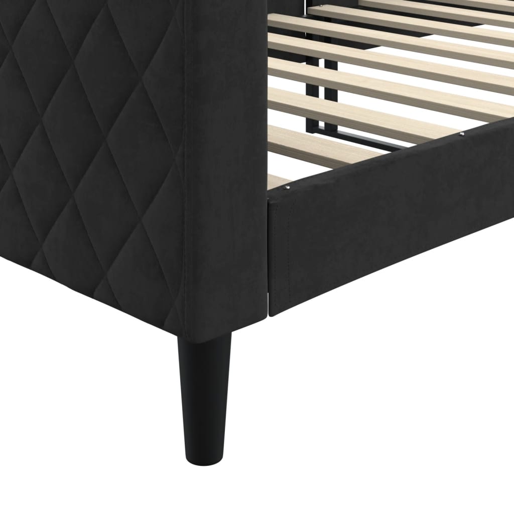 Letto da Giorno Nero 80x200 cm in Velluto