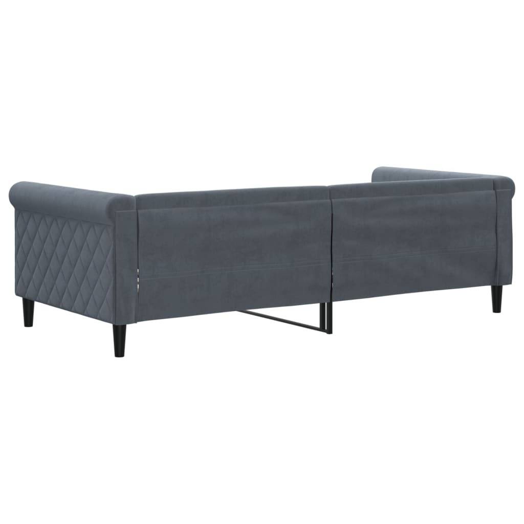 Letto da Giorno Grigio Scuro 90x200 cm in Velluto - homemem39