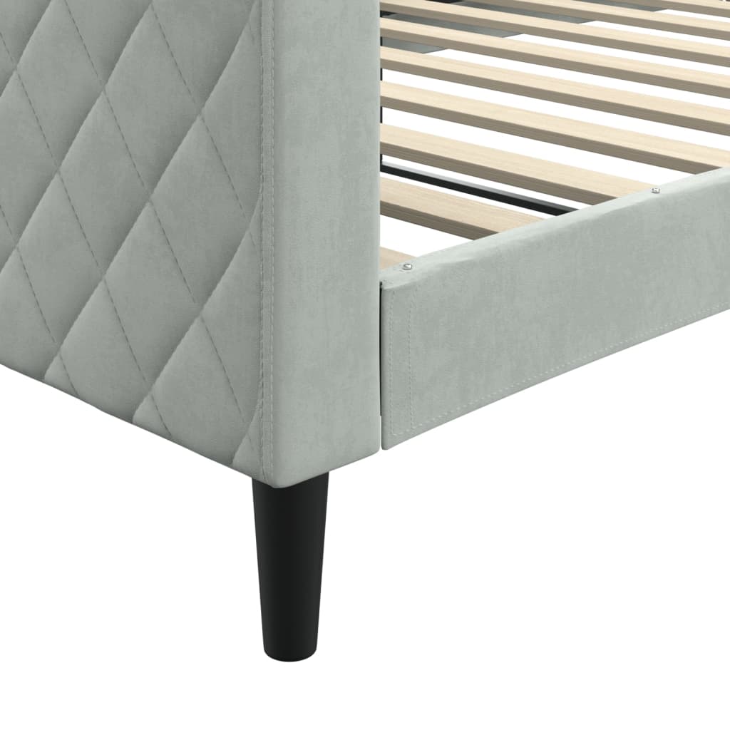Letto da Giorno Grigio Chiaro 100x200 cm in Velluto | homemem39