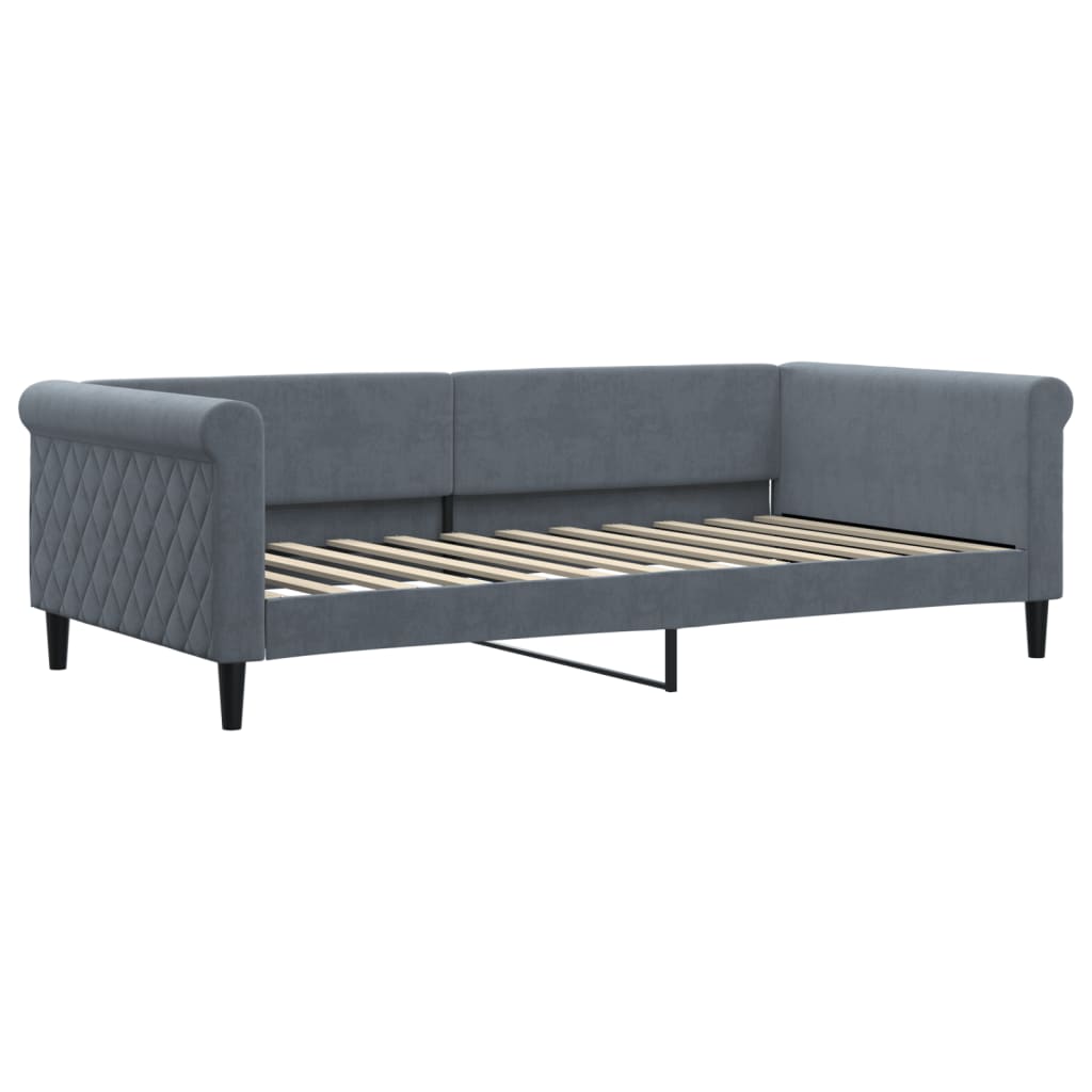 Letto da Giorno Grigio Scuro 100x200 cm in Velluto | homemem39