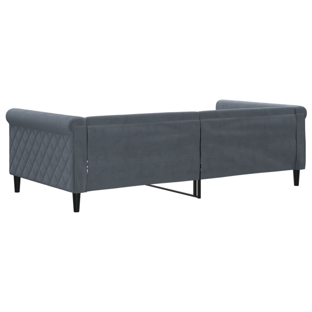 Letto da Giorno Grigio Scuro 100x200 cm in Velluto | homemem39