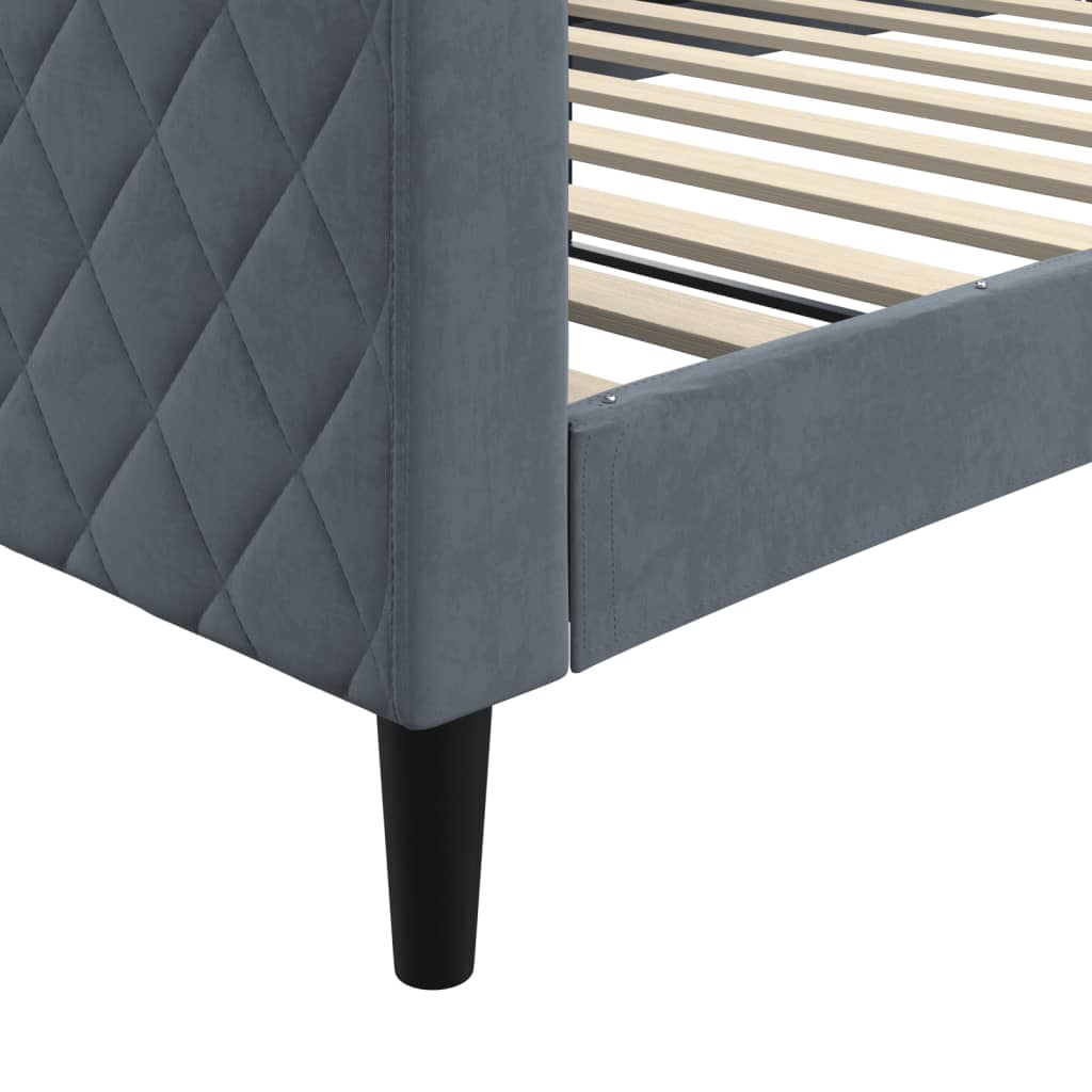 Letto da Giorno Grigio Scuro 100x200 cm in Velluto | homemem39