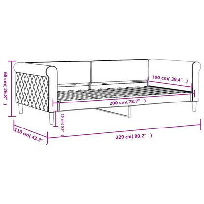 Letto da Giorno Grigio Scuro 100x200 cm in Velluto | homemem39