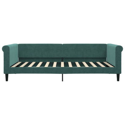 Letto da Giorno Verde Scuro 100x200 cm in Velluto