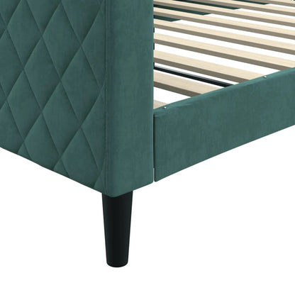 Letto da Giorno Verde Scuro 100x200 cm in Velluto