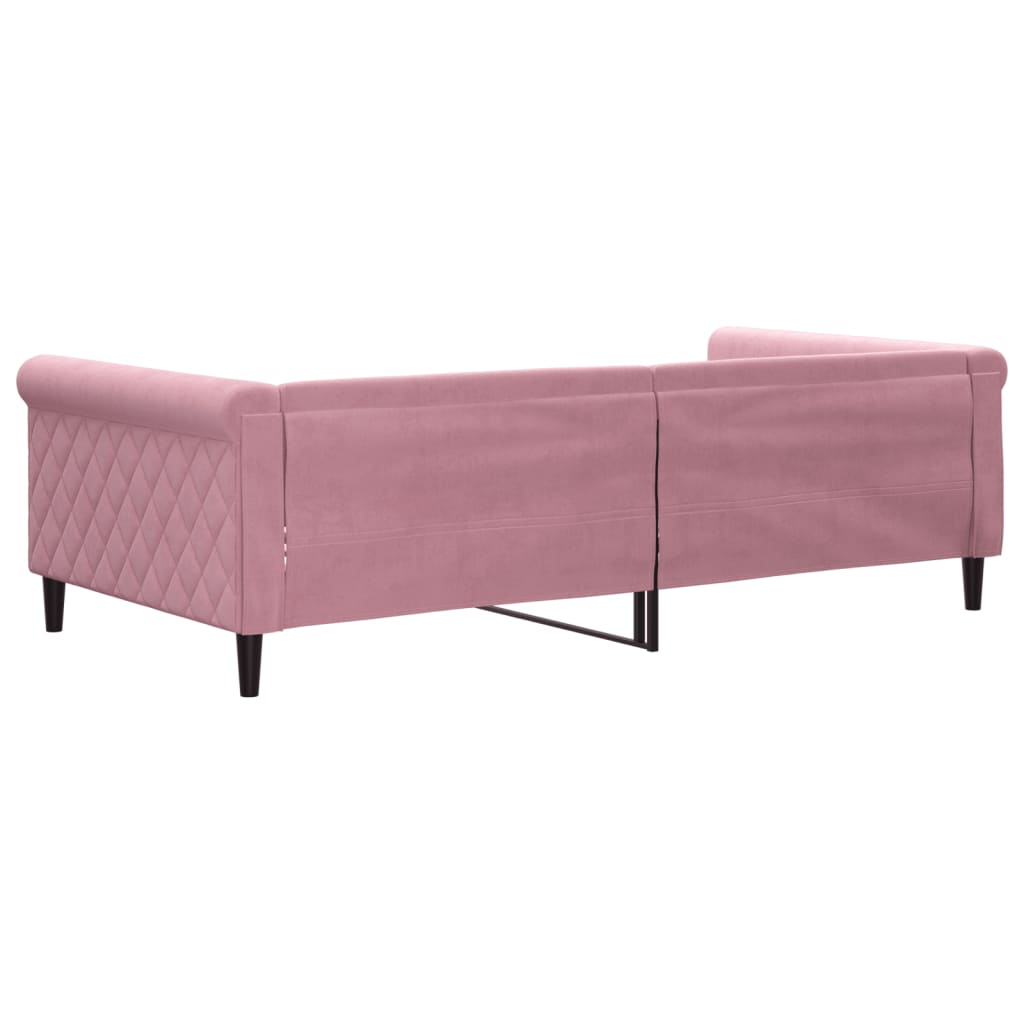 Letto da Giorno Rosa 100x200 cm in Velluto - homemem39