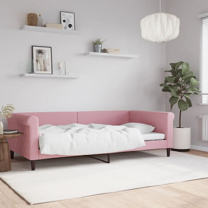 Letto da Giorno Rosa 100x200 cm in Velluto - homemem39