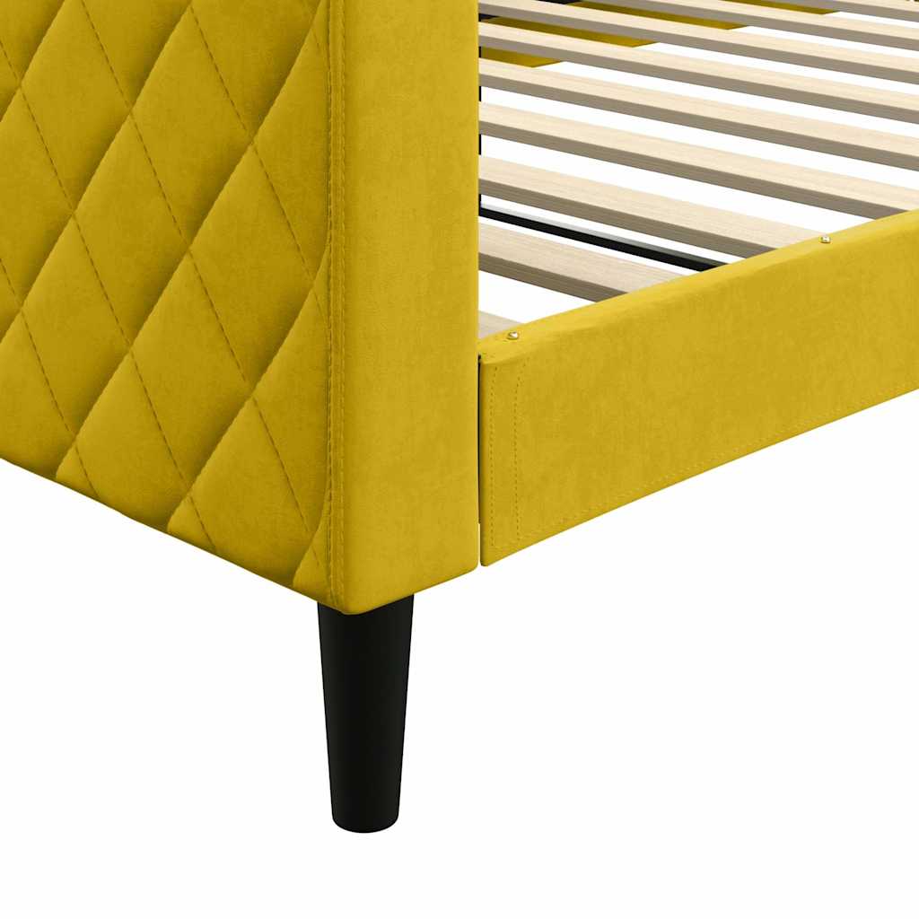 Letto da Giorno Giallo 100x200 cm in Velluto