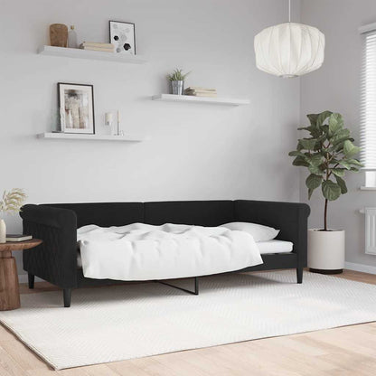Letto da Giorno Nero 90x190 cm in Velluto - homemem39