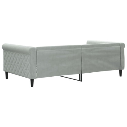 Letto da Giorno Grigio Chiaro 100x190 cm in Velluto | homemem39