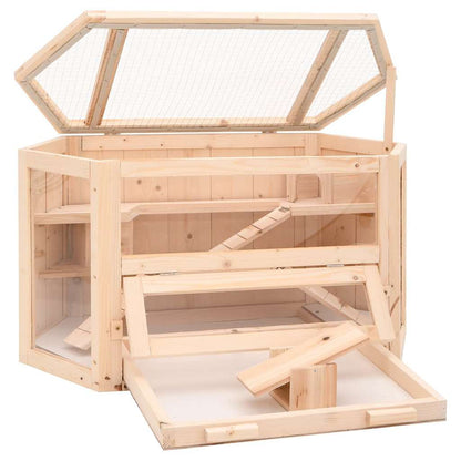Gabbia per Criceti 80x40x43 cm in Legno Massello di Abete | homemem39
