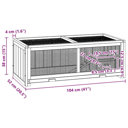 Gabbia per Criceti 104x52x38 cm in Legno Massello di Abete | homemem39