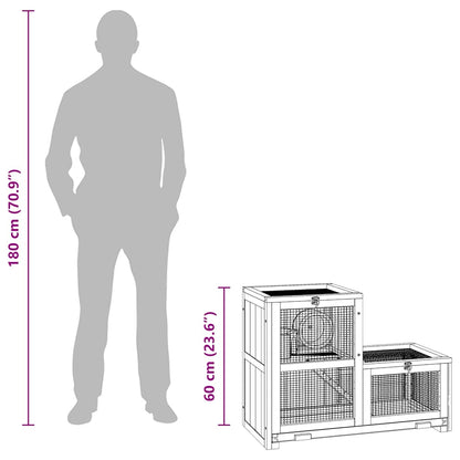 Gabbia per Criceti 81x40x60 cm in Legno Massello di Abete - homemem39