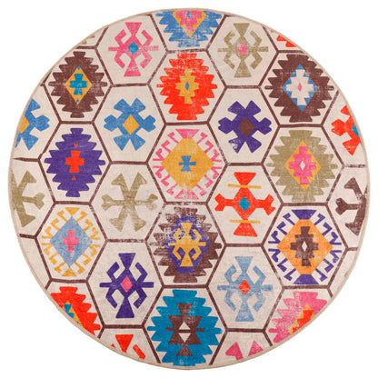 Tappeto Lavabile Multicolore Ø 120 cm Antiscivolo