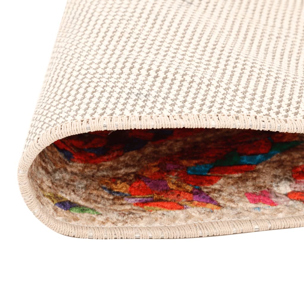 Tappeto Lavabile Multicolore Ø 120 cm Antiscivolo - homemem39