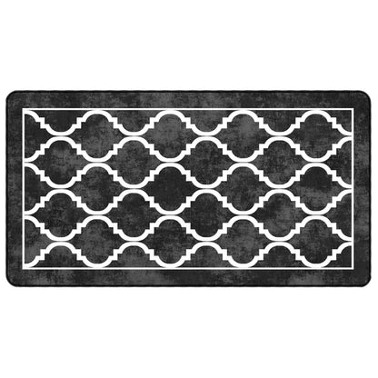 Tappeto Lavabile Nero e Bianco 80x150 cm Antiscivolo - homemem39