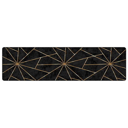 Tappeto Lavabile Nero e Oro 80x300 cm Antiscivolo - homemem39