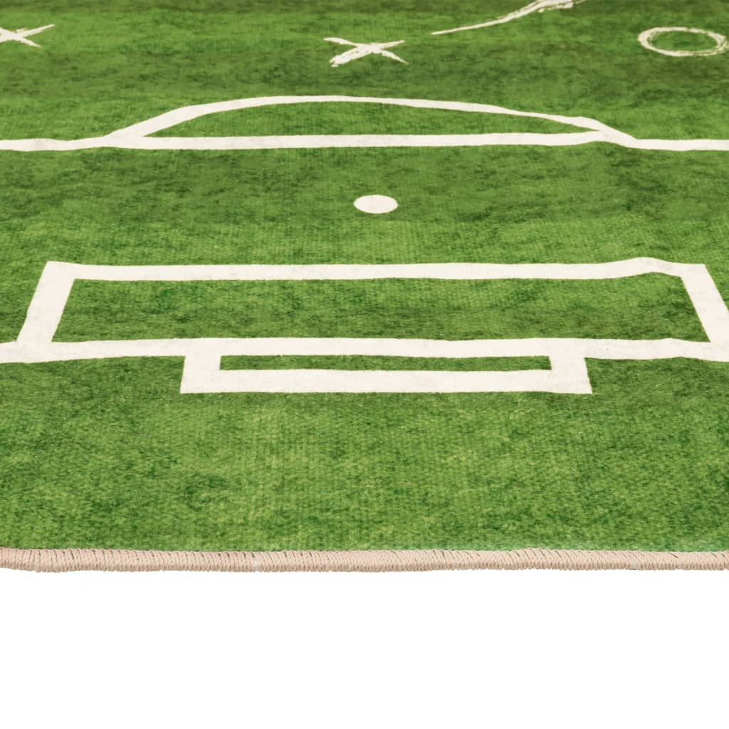 Tappeto Bambini Verde 160x230 Campo Calcio Lavabile Antiscivolo - homemem39