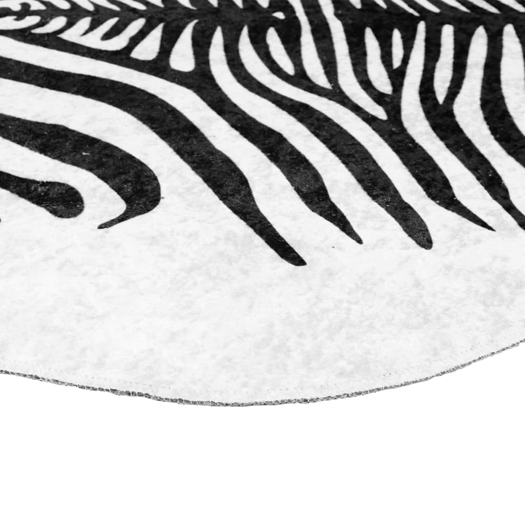 Tappeto Nero Bianco 120x170 Motivo Zebrato Lavabile Antiscivolo - homemem39