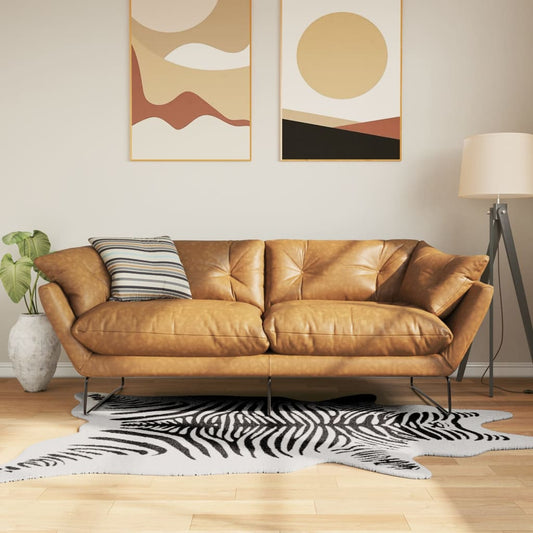 Tappeto Nero Bianco 120x170 Motivo Zebrato Lavabile Antiscivolo - homemem39