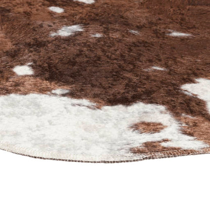 Tappeto Marrone e Bianco 120x170cm Mucca Lavabile Antiscivolo - homemem39