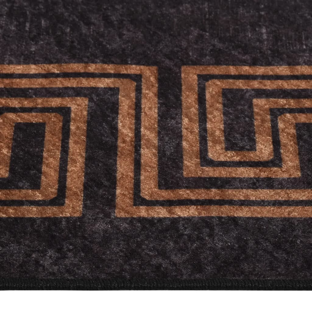Tappeto Lavabile Nero e Oro 400x300 cm Antiscivolo - homemem39